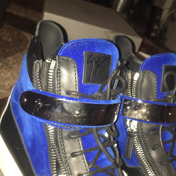 Men’s Hi-top Giuseppe Zanotti-Blue Velvet - Picture 5 of 7